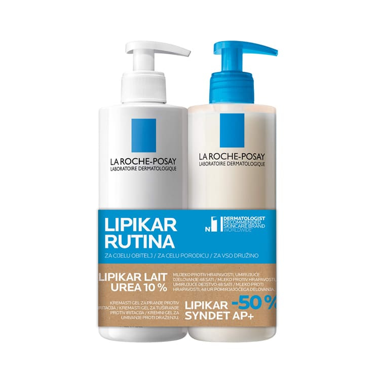 La Roche Posay Lipikar Lait Urea 10% 400ml + Syndet 400ml